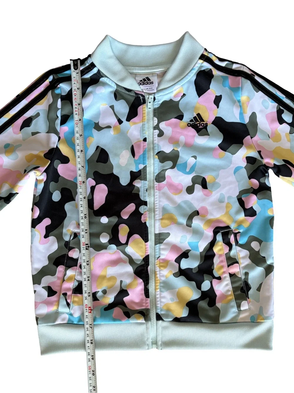 Adidas Girls Pastel Camo Track Jacket Multicolor Size Medium 10/12